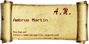 Ambrus Martin névjegykártya